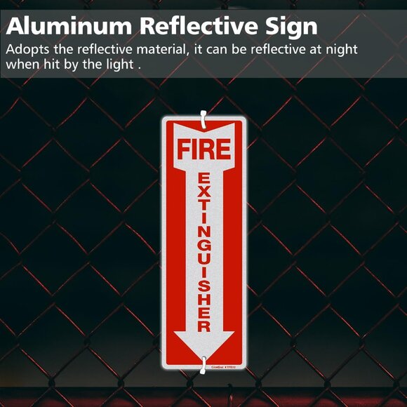 GicnKeuz Fire Extinguisher Sign, 12"x4" .040 - Picture 5 of 6
